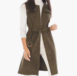 Olive Faux Suede Vest